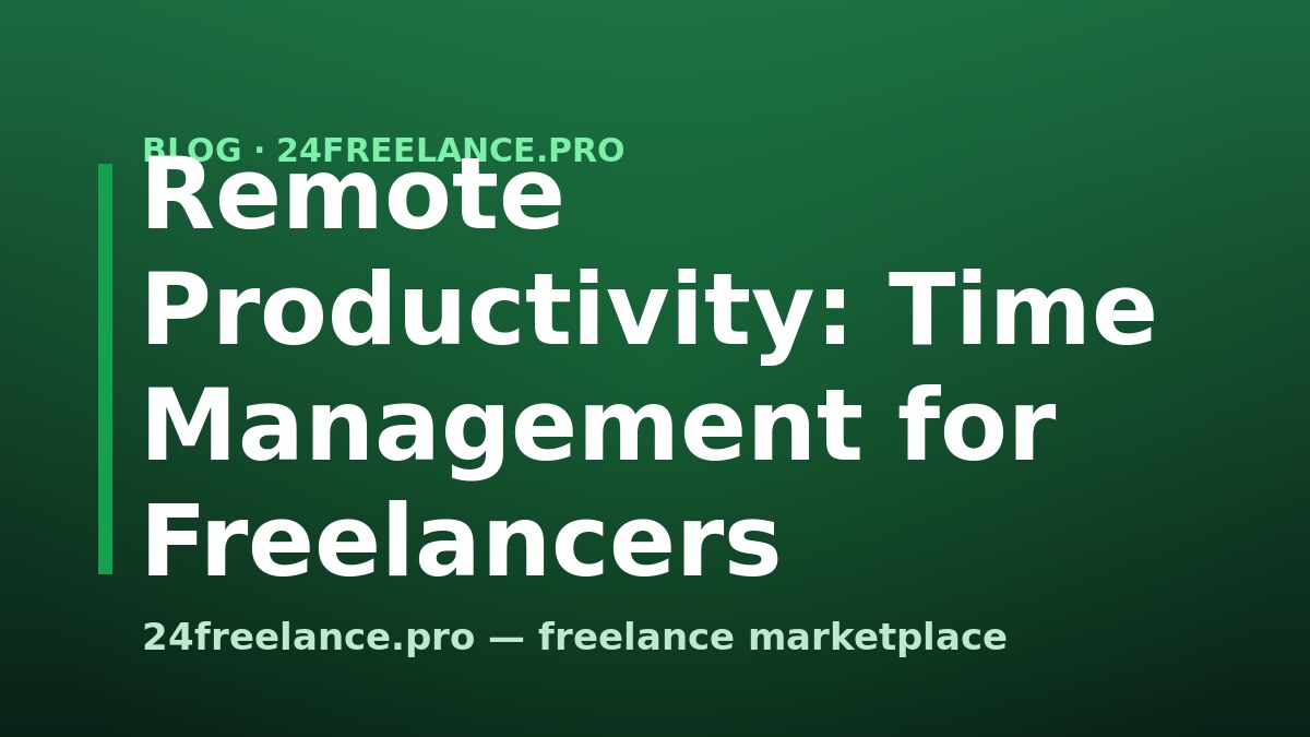 Remote Productivity: Time Management for Freelancers