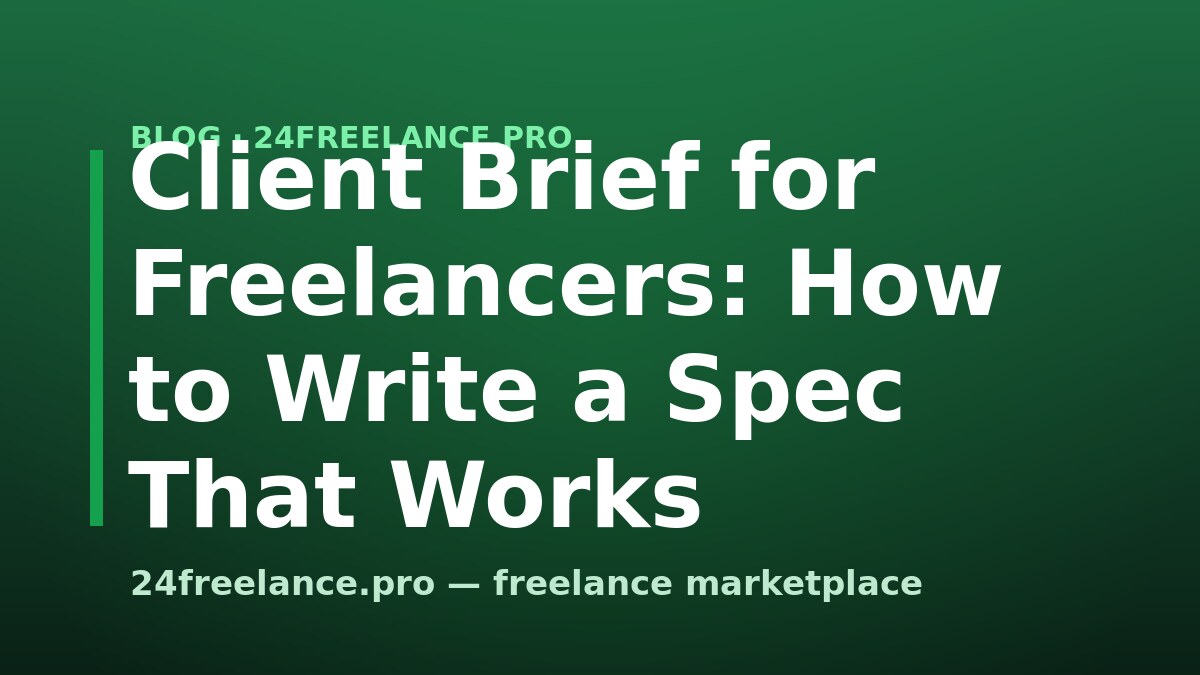 Client Brief for Freelancers: How to Write a Spec That Works