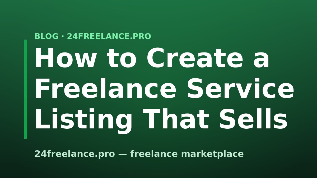 How to Create a Freelance Service Listing That Sells