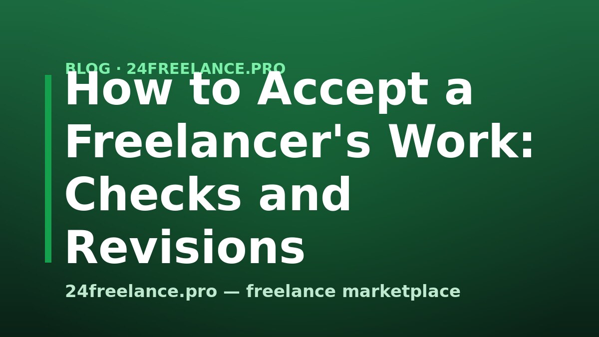How to Accept a Freelancer's Work: Checks and Revisions