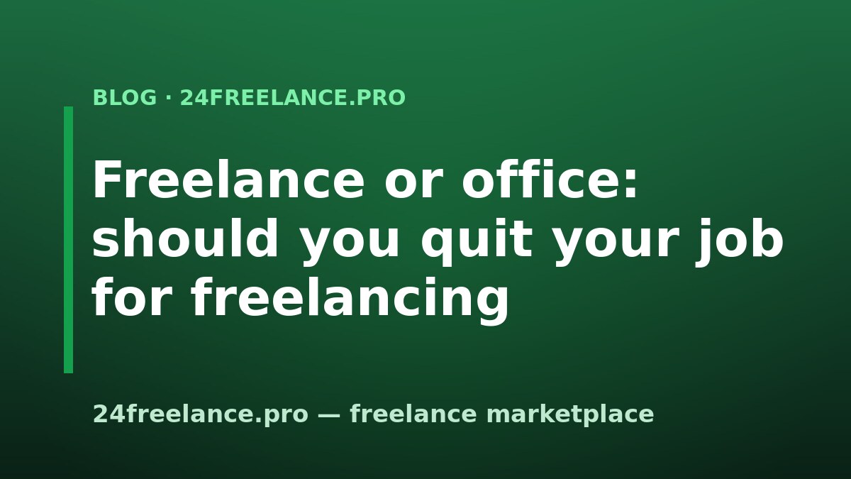 Freelance or office: should you quit your job for freelancing