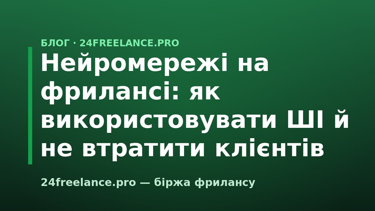 Нейромережі на фрилансі: як використовувати ШІ й не втратити клієнтів