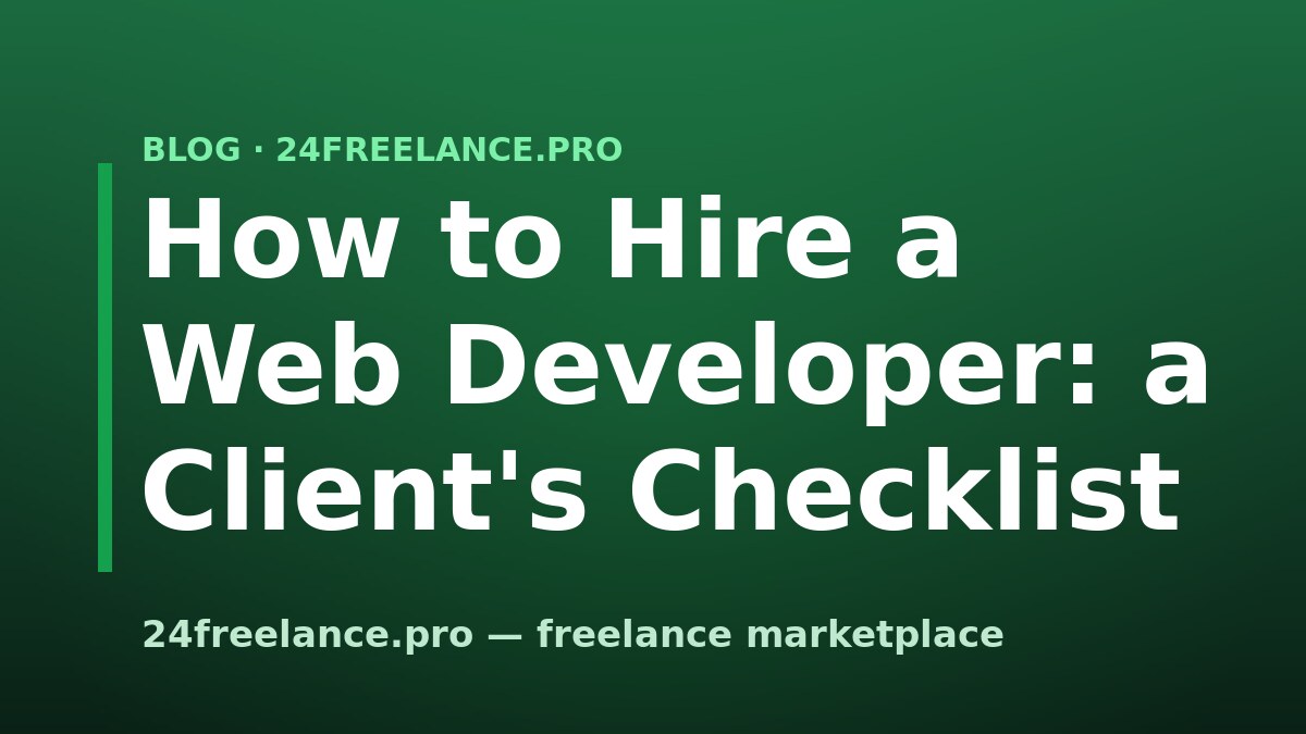 How to Hire a Web Developer: a Client's Checklist