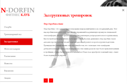 Разработка сайта фитнес клуба n-dorfin