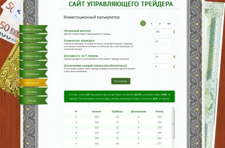 Инвестиционный калькулятор