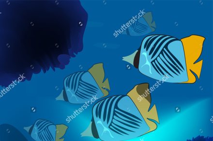 Векторный пейзаж морского дна