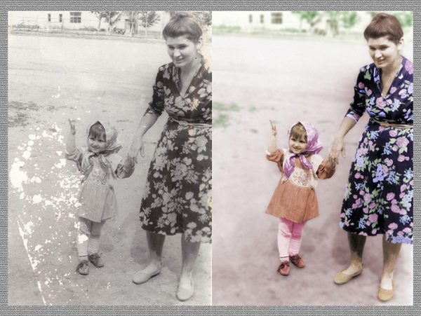 Реставрация и оцветнение старой фотографии
