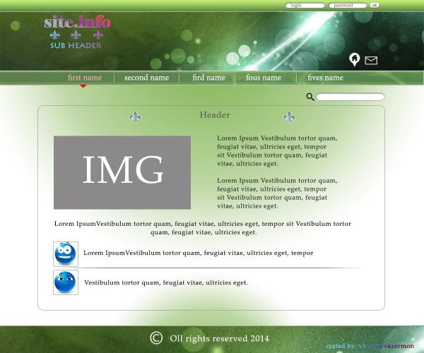 Шаблон Info сайта