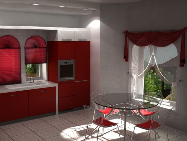 3D визуализация интерьера столовой