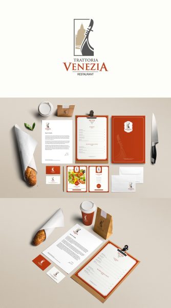 Фирменный стиль для ресторана Trattoria Venezia