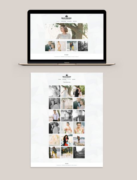 Business card website development for a photographer