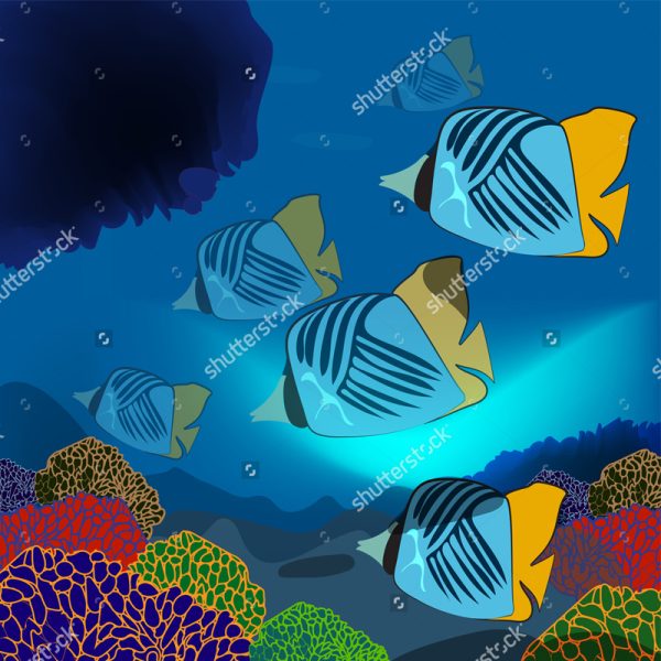 Vector seabed landscape